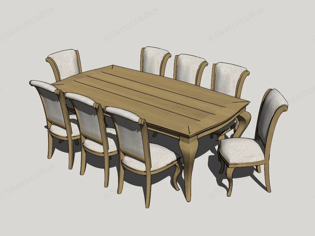 9 Piece Dining Set sketchup model preview - SketchupBox