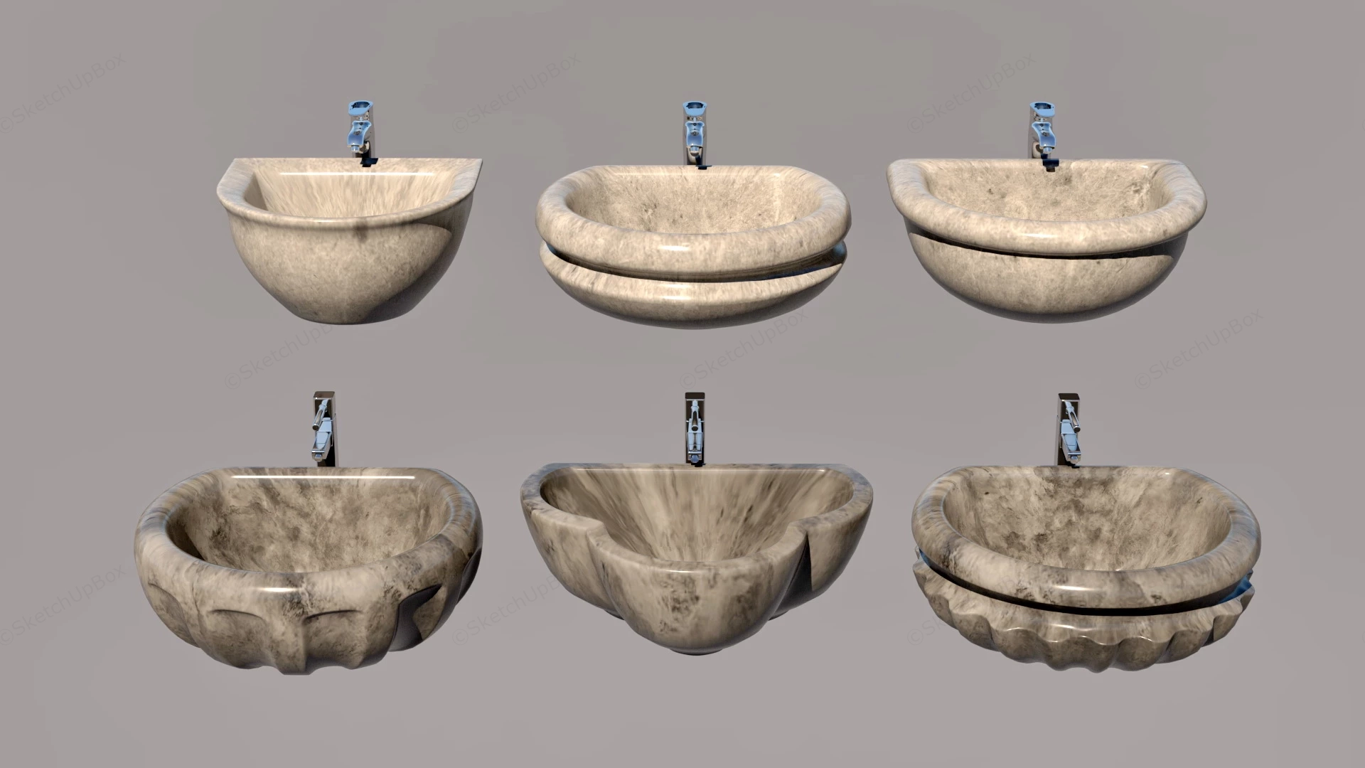 Marble Wash Basin Sinks sketchup model preview - SketchupBox