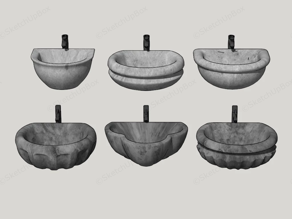 Marble Wash Basin Sinks sketchup model preview - SketchupBox