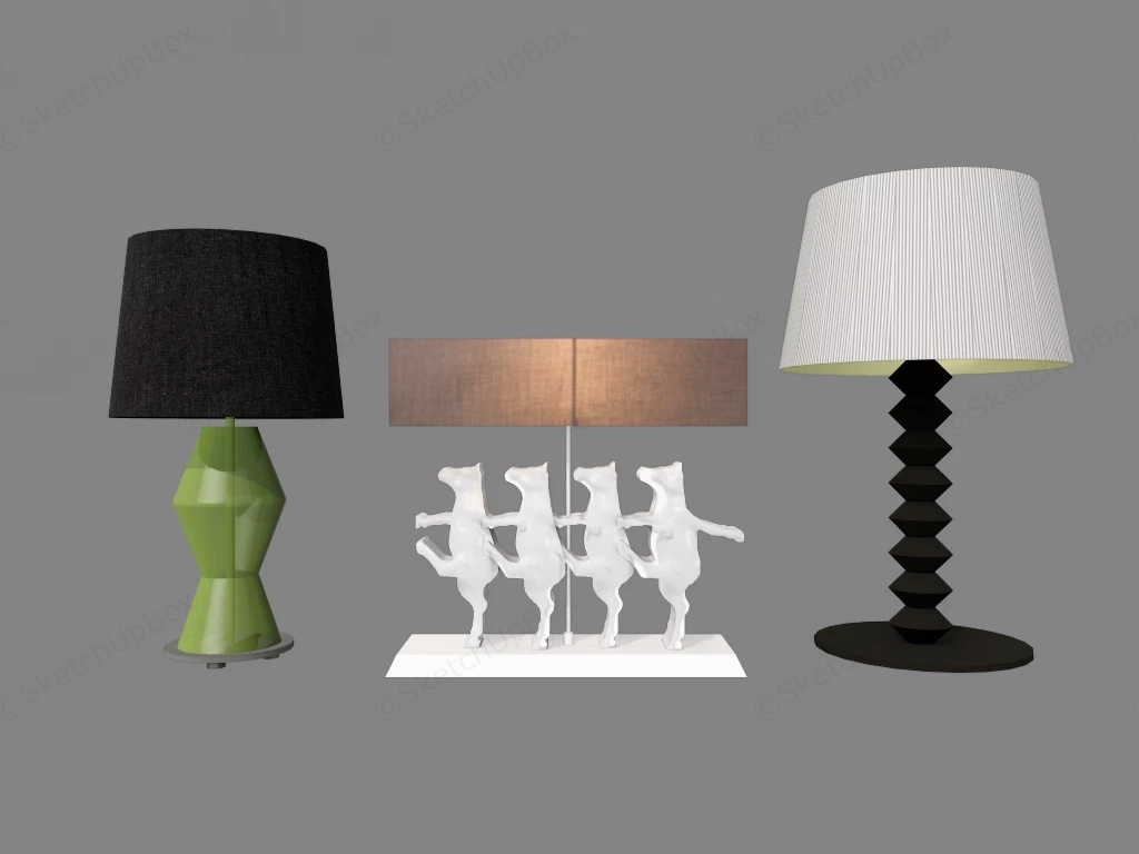 Contemporary Bedside Lamps sketchup model preview - SketchupBox