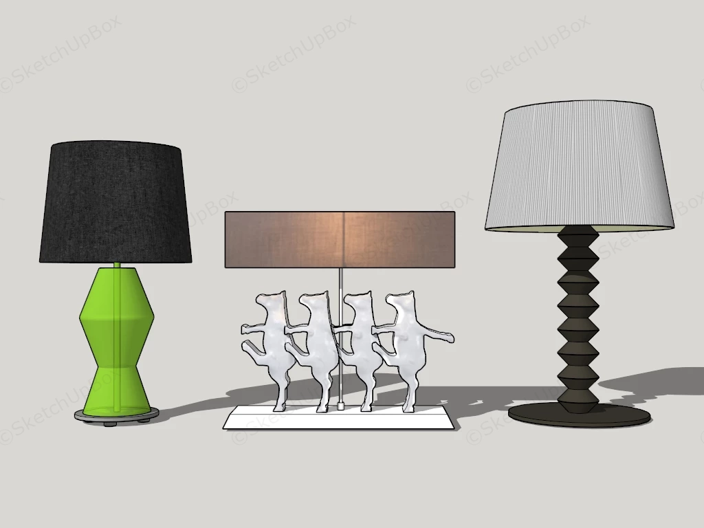 Contemporary Bedside Lamps sketchup model preview - SketchupBox