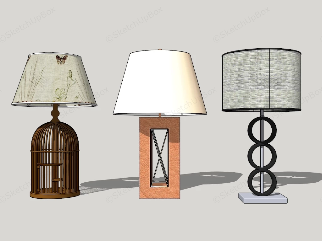 Decorative Table Lamps For Living Room sketchup model preview - SketchupBox