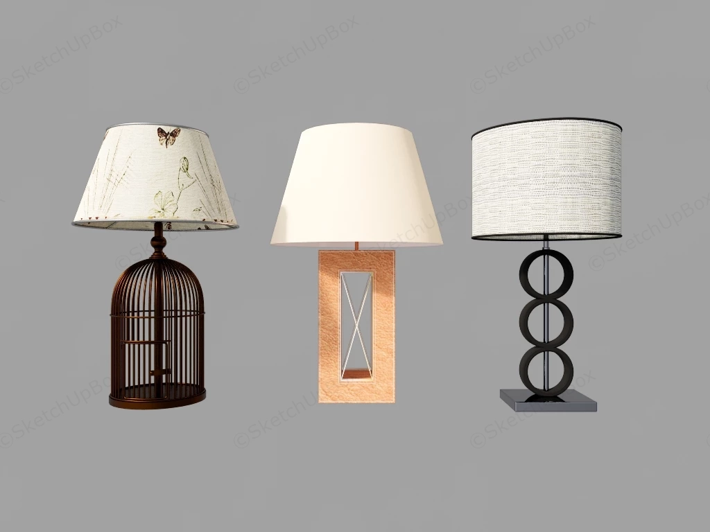 Decorative Table Lamps For Living Room sketchup model preview - SketchupBox
