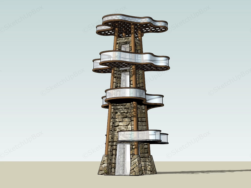 Stone Observation Tower sketchup model preview - SketchupBox