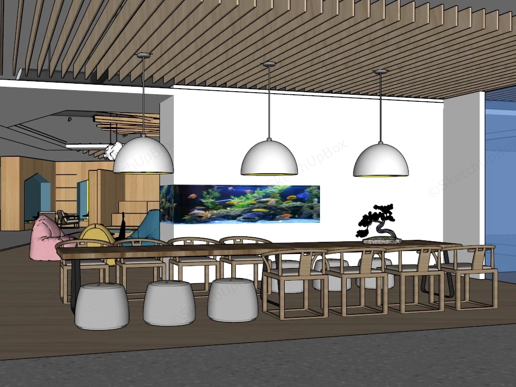 Office Break Area Design sketchup model preview - SketchupBox