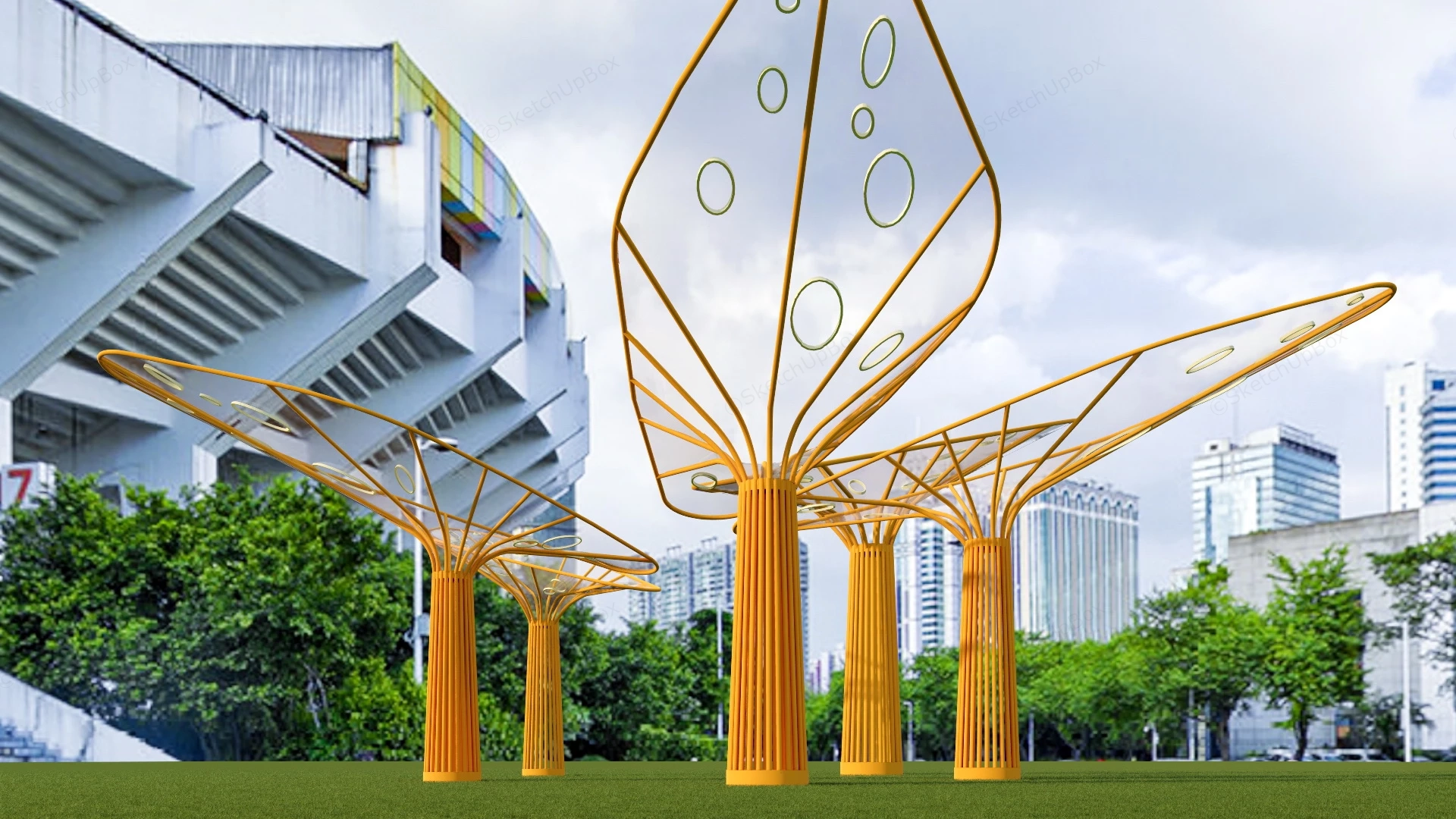 Urban Landscape Pavilion sketchup model preview - SketchupBox