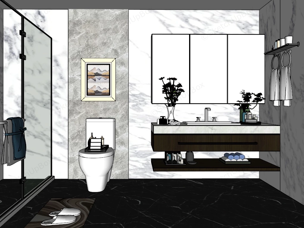 Modern Style Bathroom Design sketchup model preview - SketchupBox