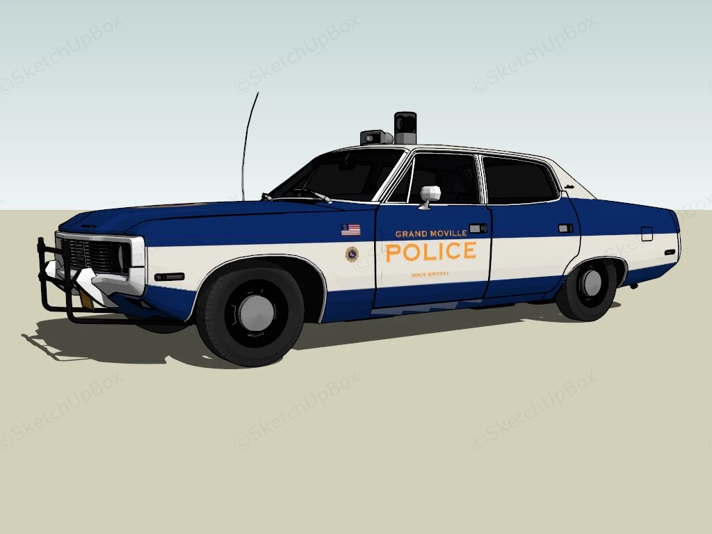 America Police Car sketchup model preview - SketchupBox