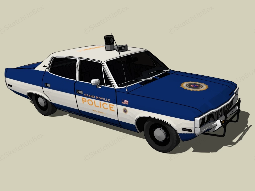 America Police Car sketchup model preview - SketchupBox