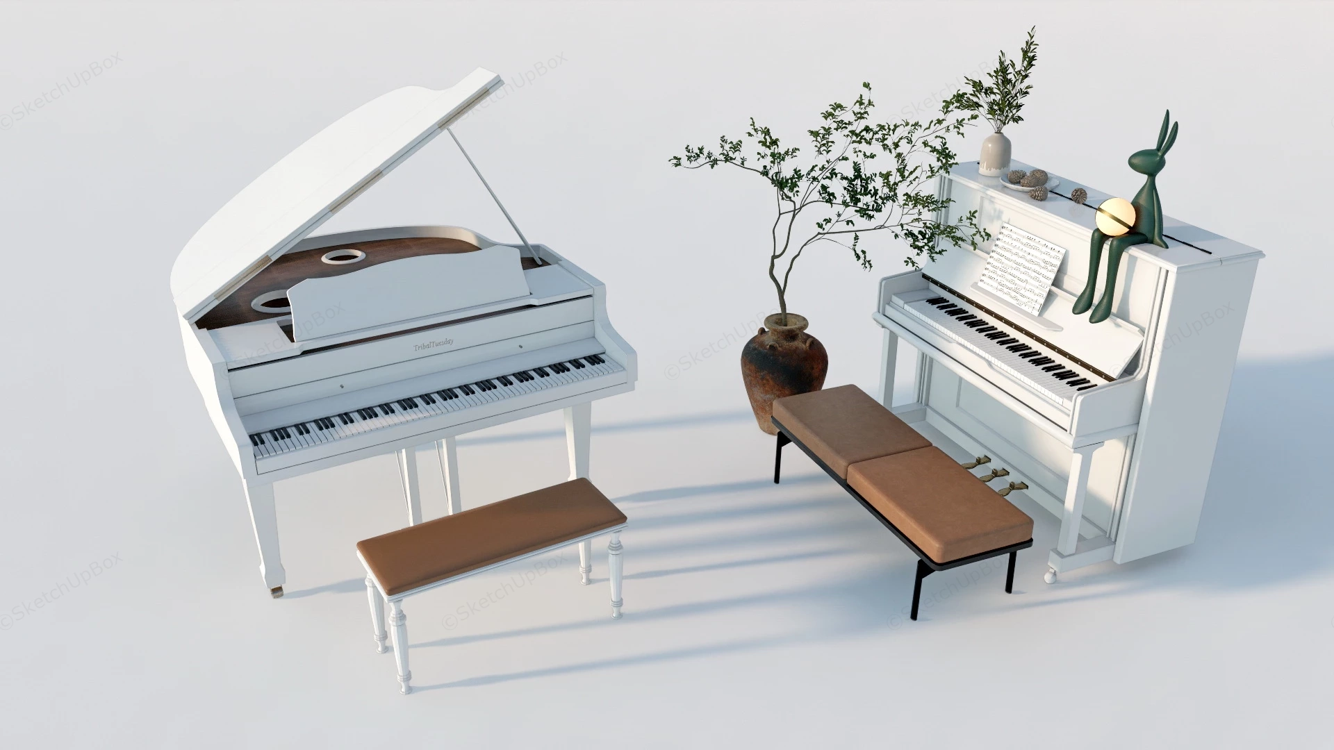 White Pianos sketchup model preview - SketchupBox