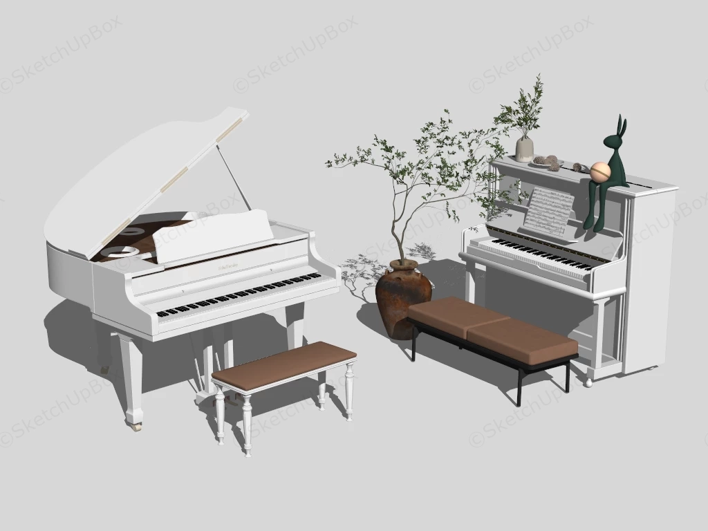 White Pianos sketchup model preview - SketchupBox