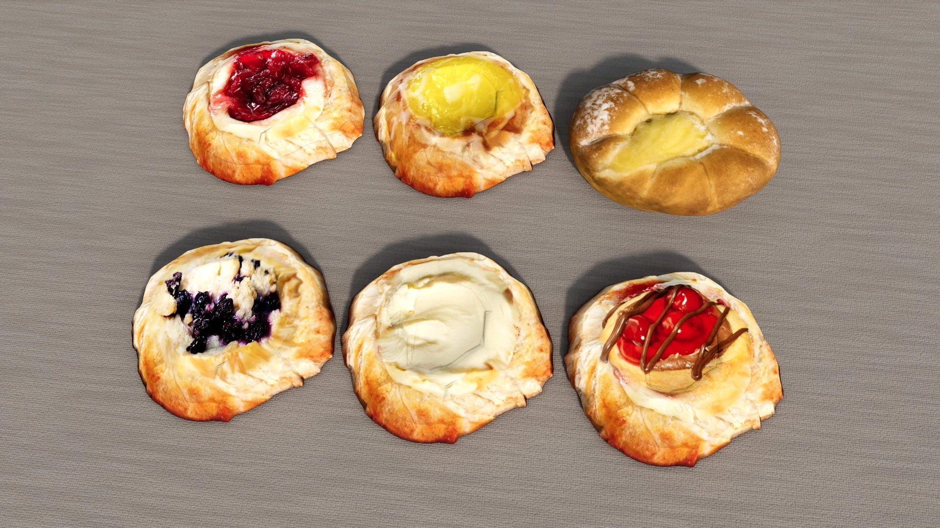 Danish Pastries sketchup model preview - SketchupBox