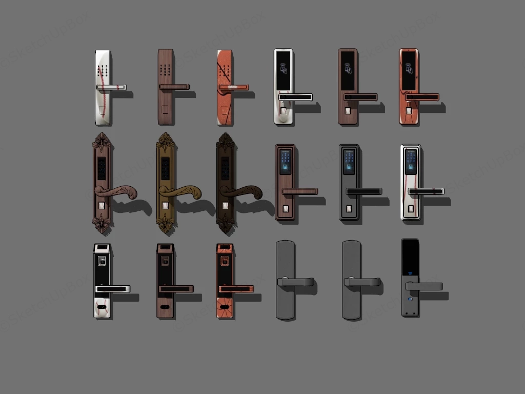 Electronic Door Locks sketchup model preview - SketchupBox