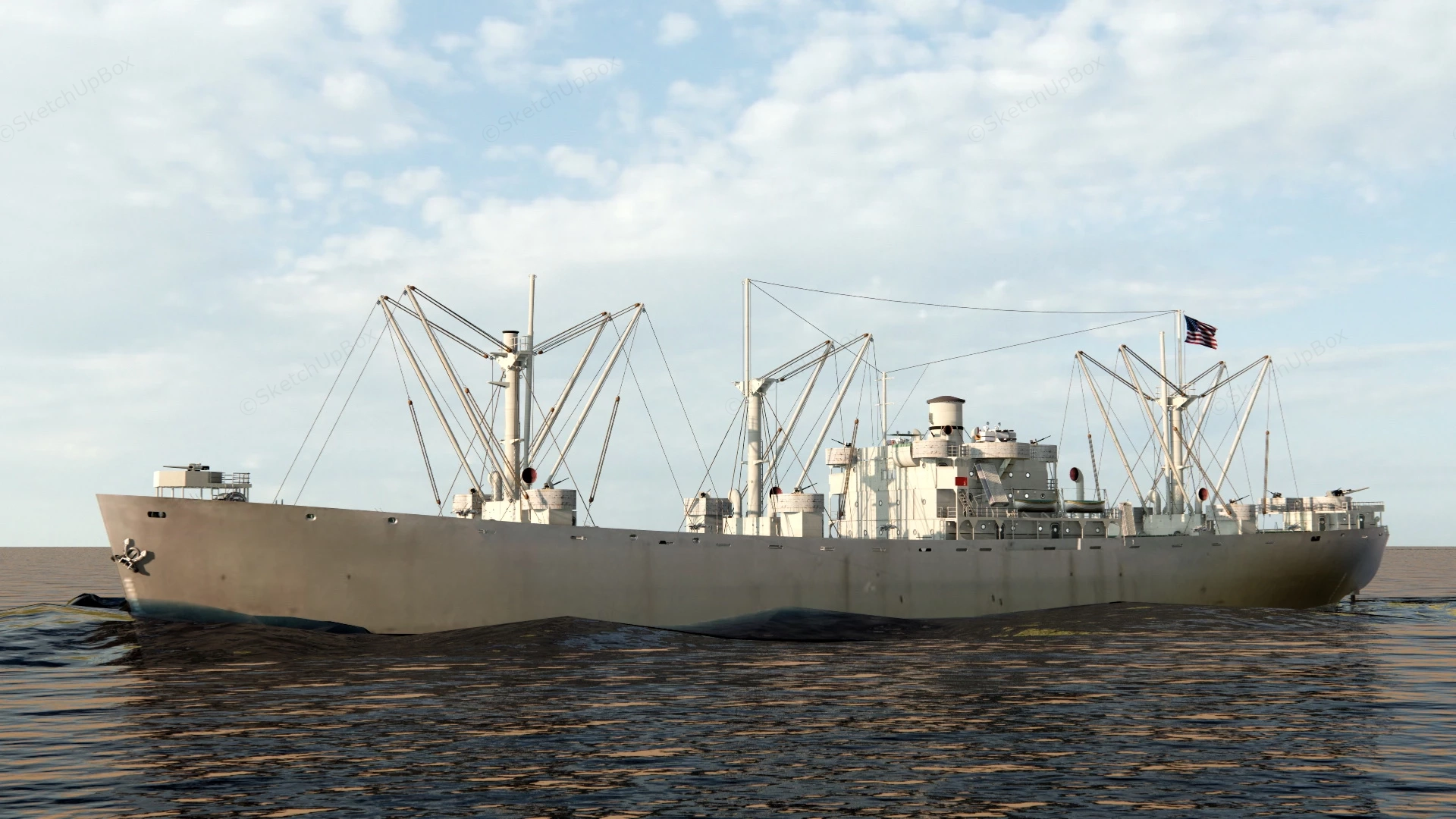 America Attack Cargo Ship sketchup model preview - SketchupBox