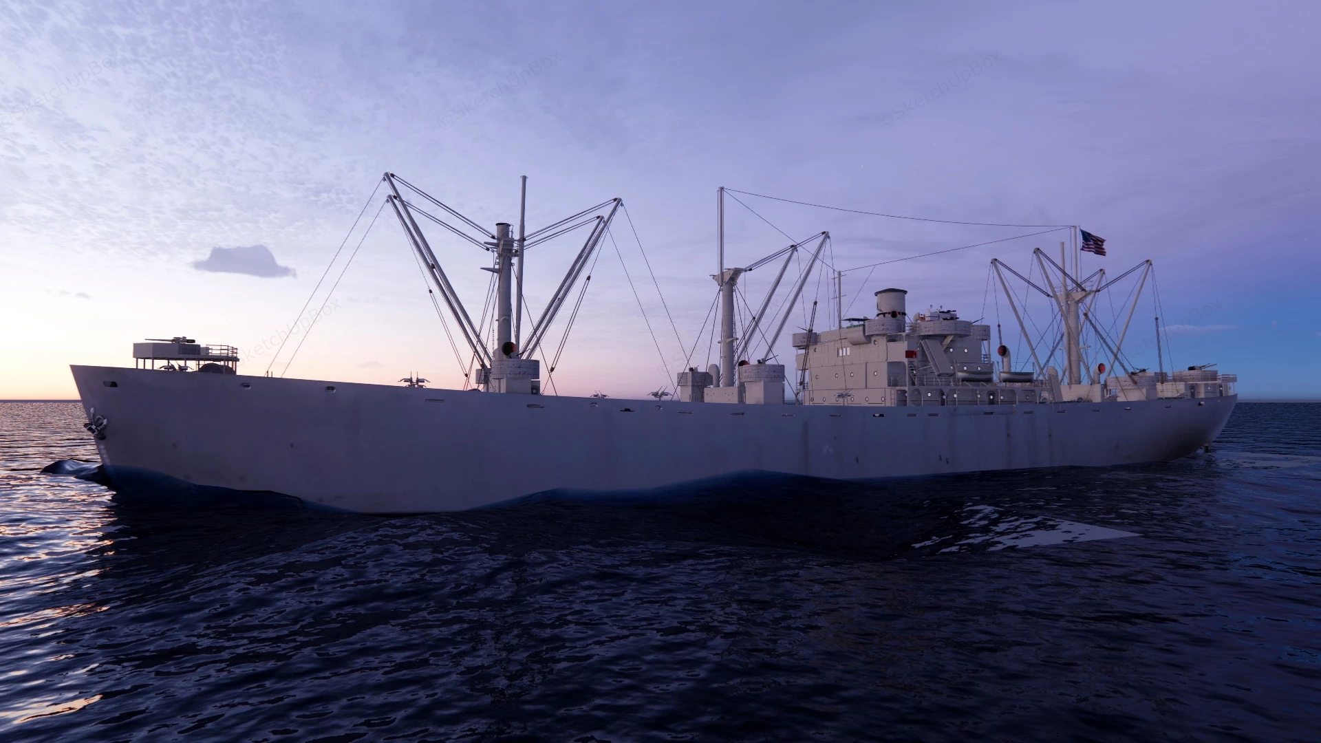 America Attack Cargo Ship sketchup model preview - SketchupBox