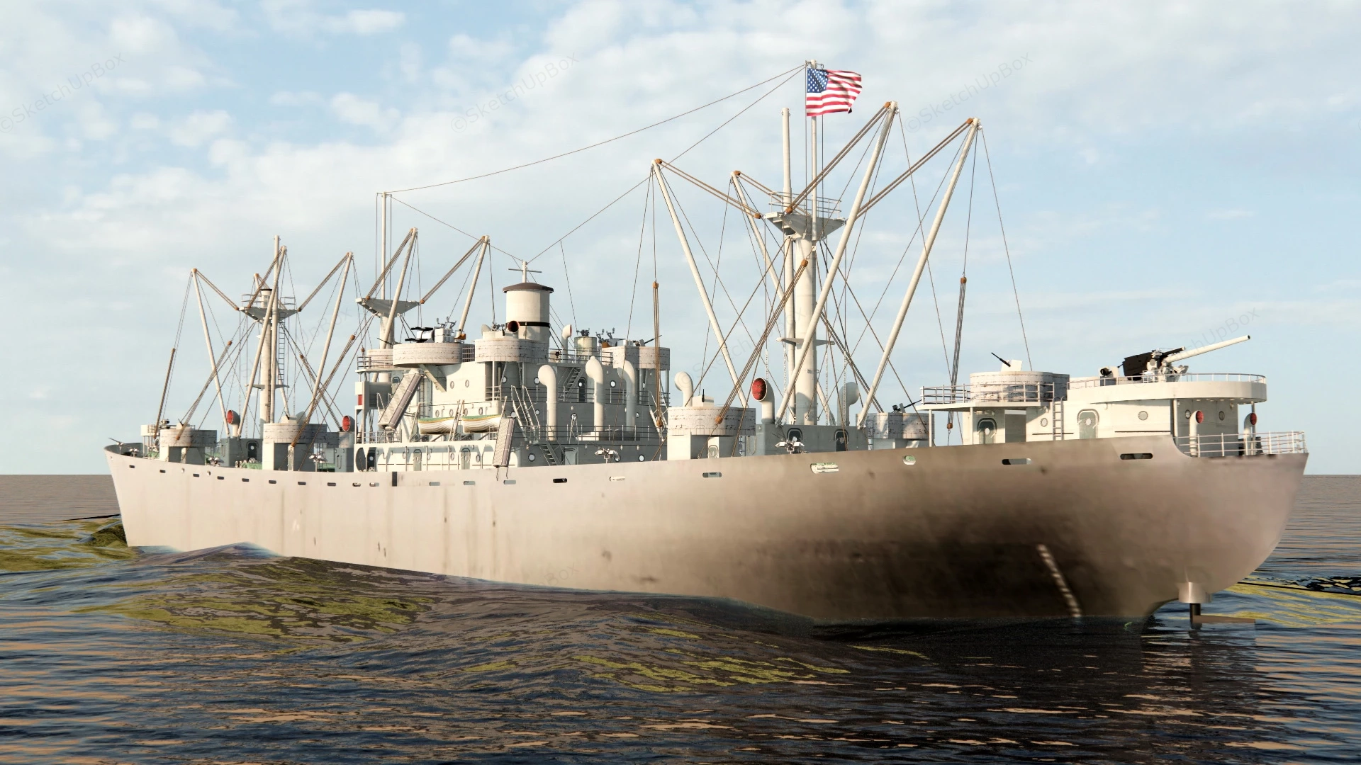 America Attack Cargo Ship sketchup model preview - SketchupBox