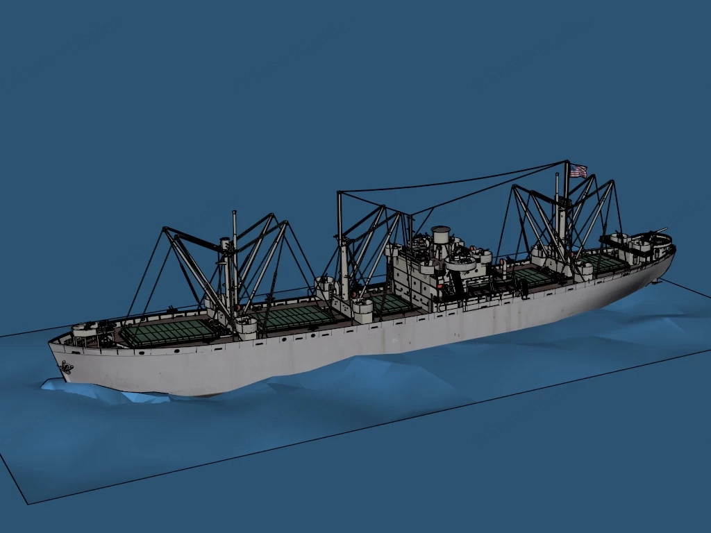 America Attack Cargo Ship sketchup model preview - SketchupBox