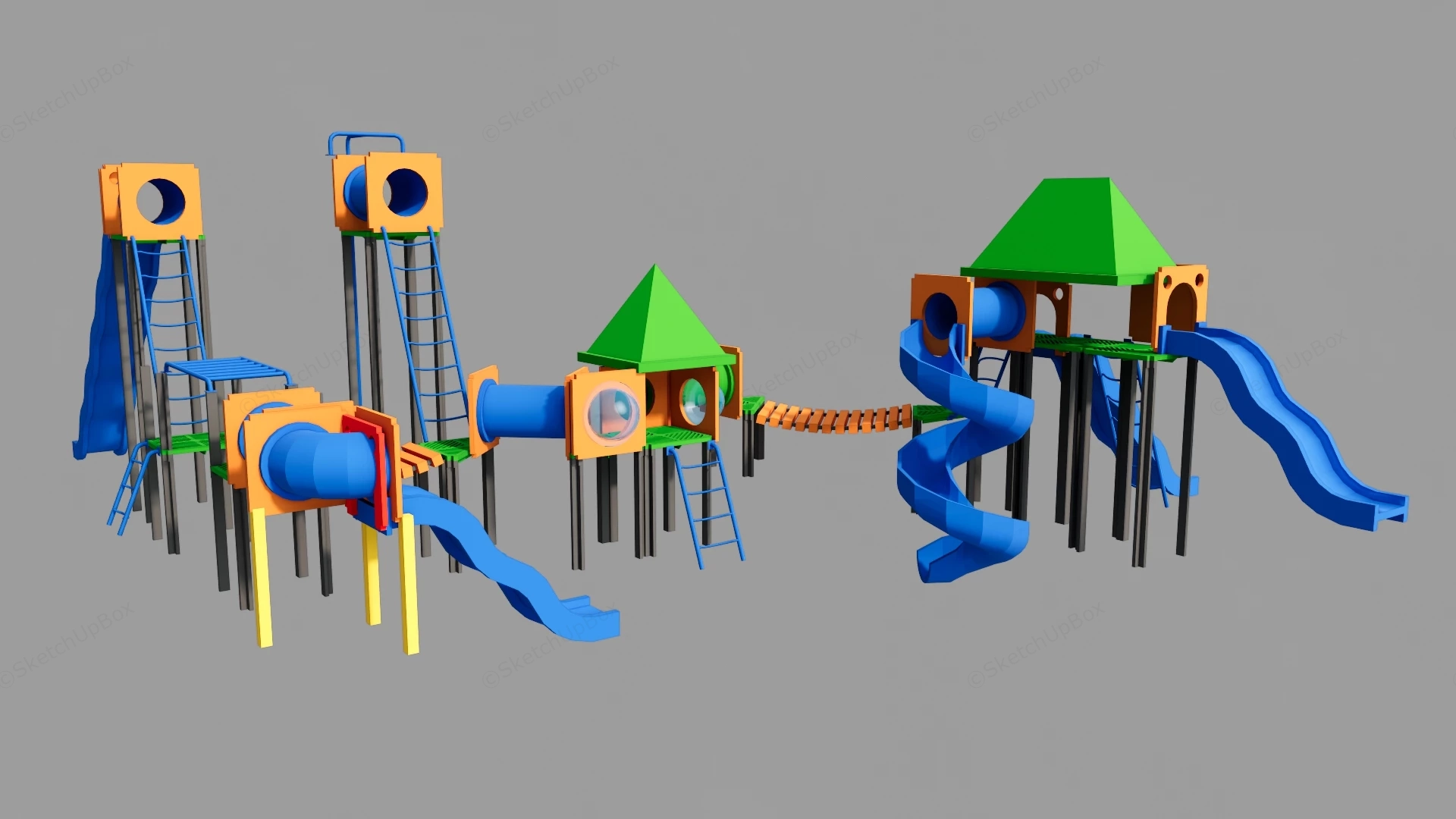 Playground Playset sketchup model preview - SketchupBox