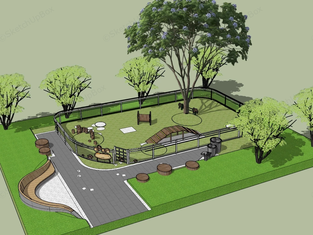 Small Dog Park Design sketchup model preview - SketchupBox
