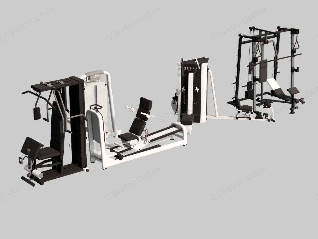 Professional Gym Equipment sketchup model preview - SketchupBox