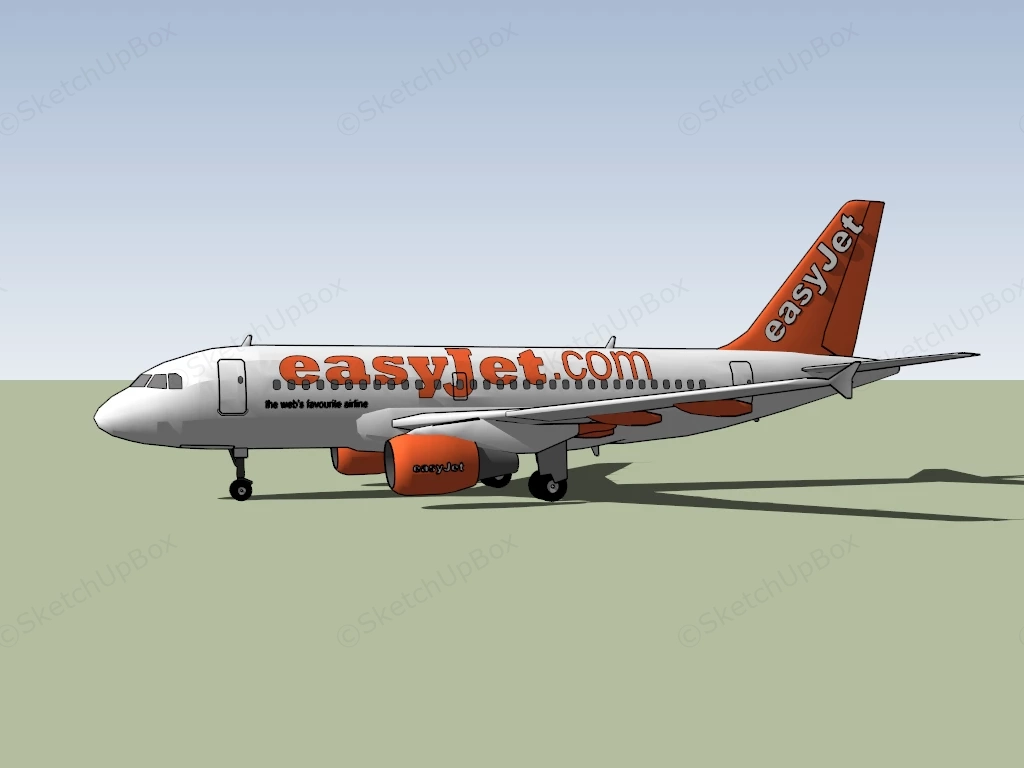 EasyJet Plane sketchup model preview - SketchupBox