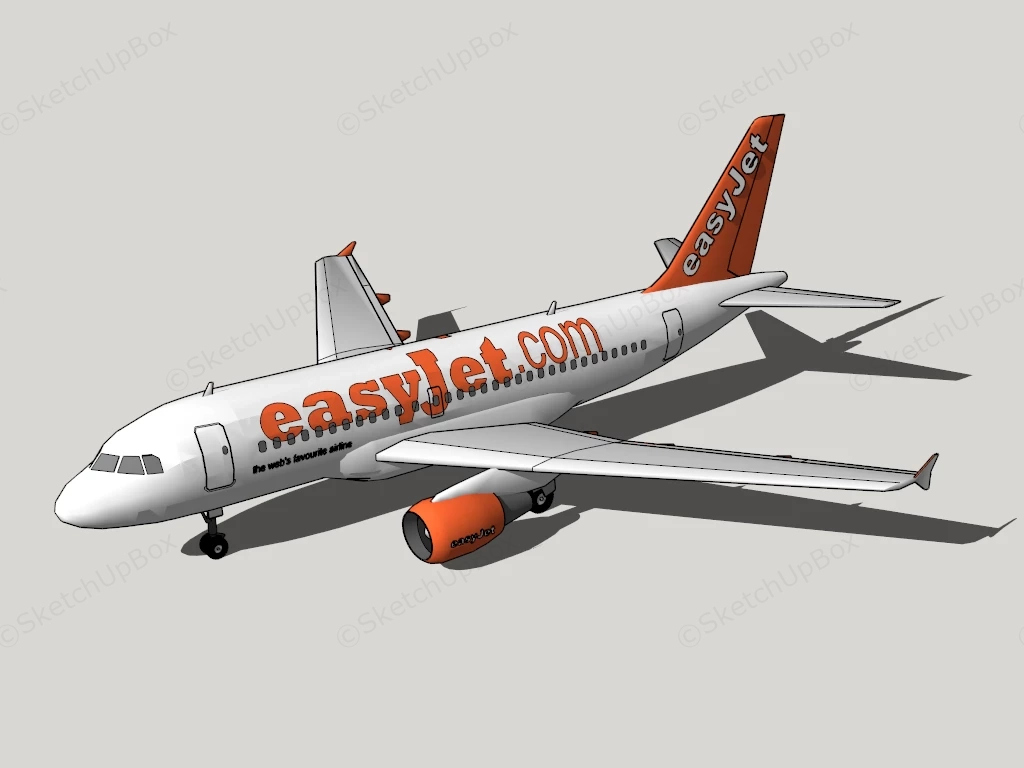 EasyJet Plane sketchup model preview - SketchupBox