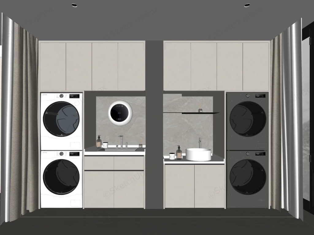 Modern Laundry Room Cabinets sketchup model preview - SketchupBox