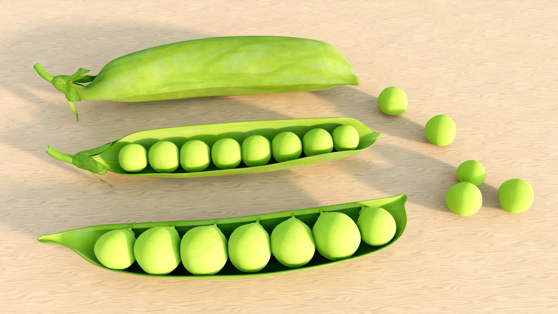 Fresh Green Peas sketchup model preview - SketchupBox