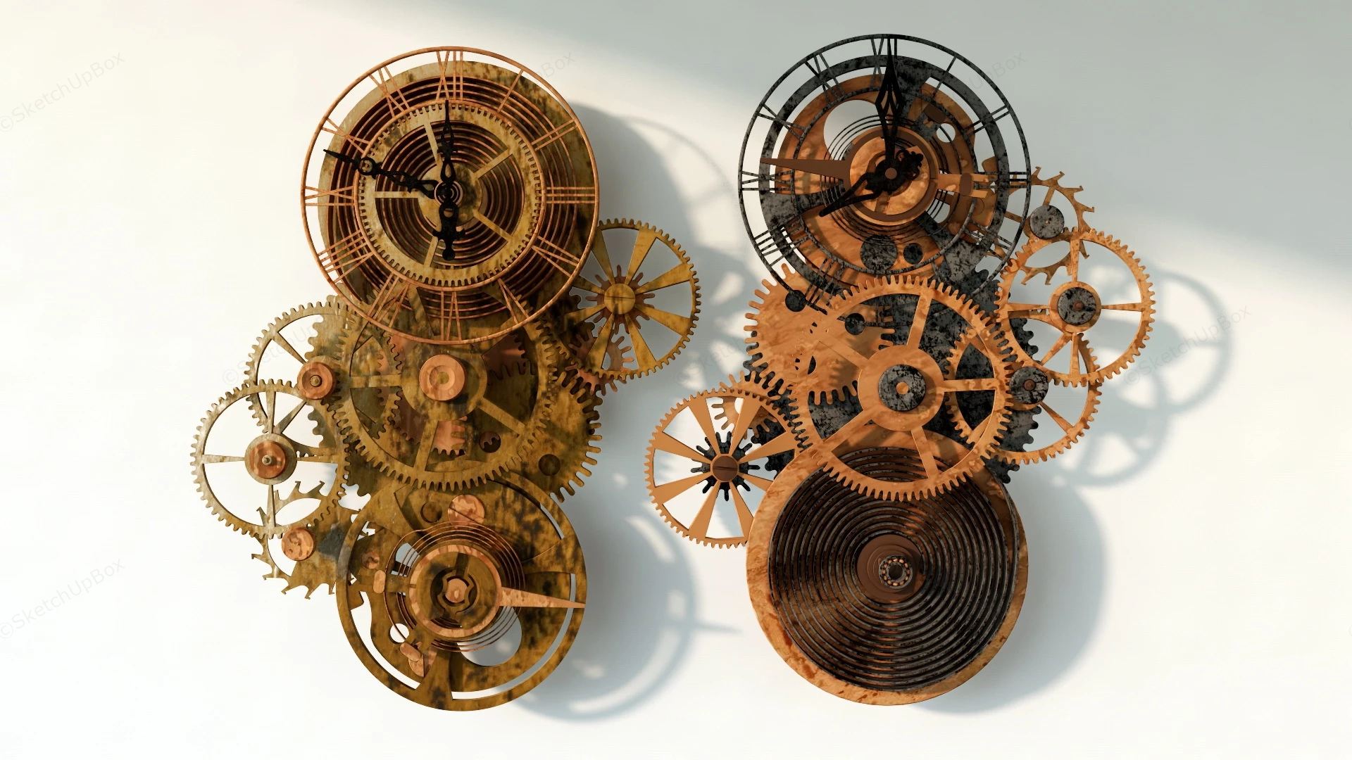 Large Gear Wall Clocks sketchup model preview - SketchupBox