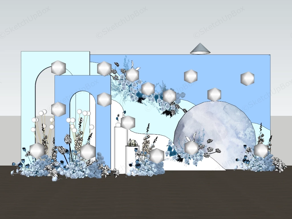 Moonlight Blue Wedding Backdrop sketchup model preview - SketchupBox