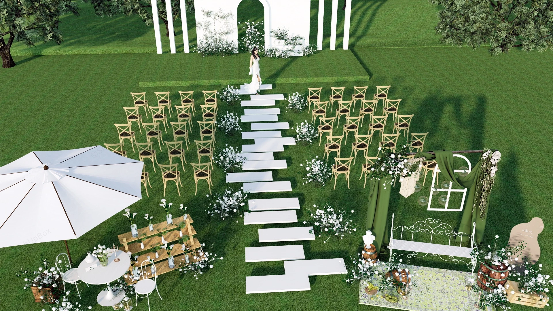 Outdoor Wedding Reception Venues sketchup model preview - SketchupBox