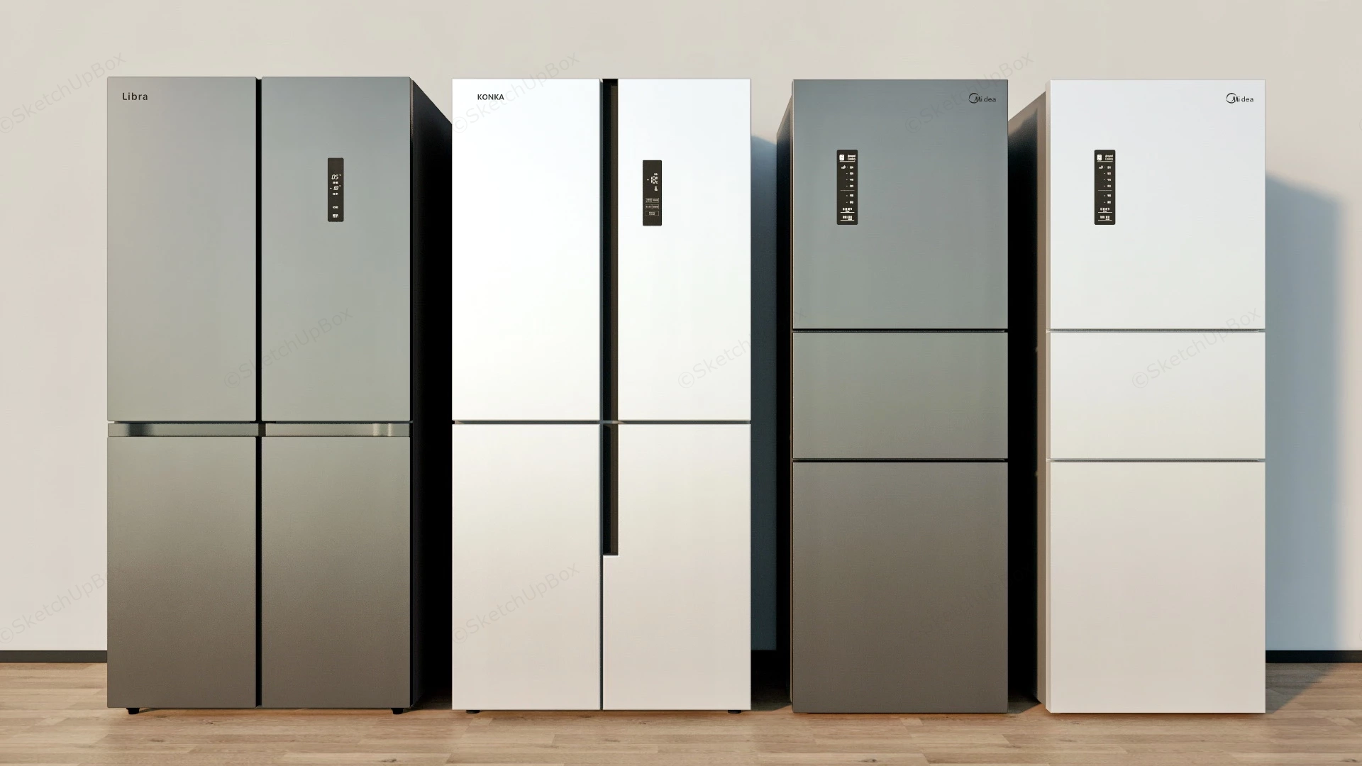 4 Modern Refrigerators sketchup model preview - SketchupBox