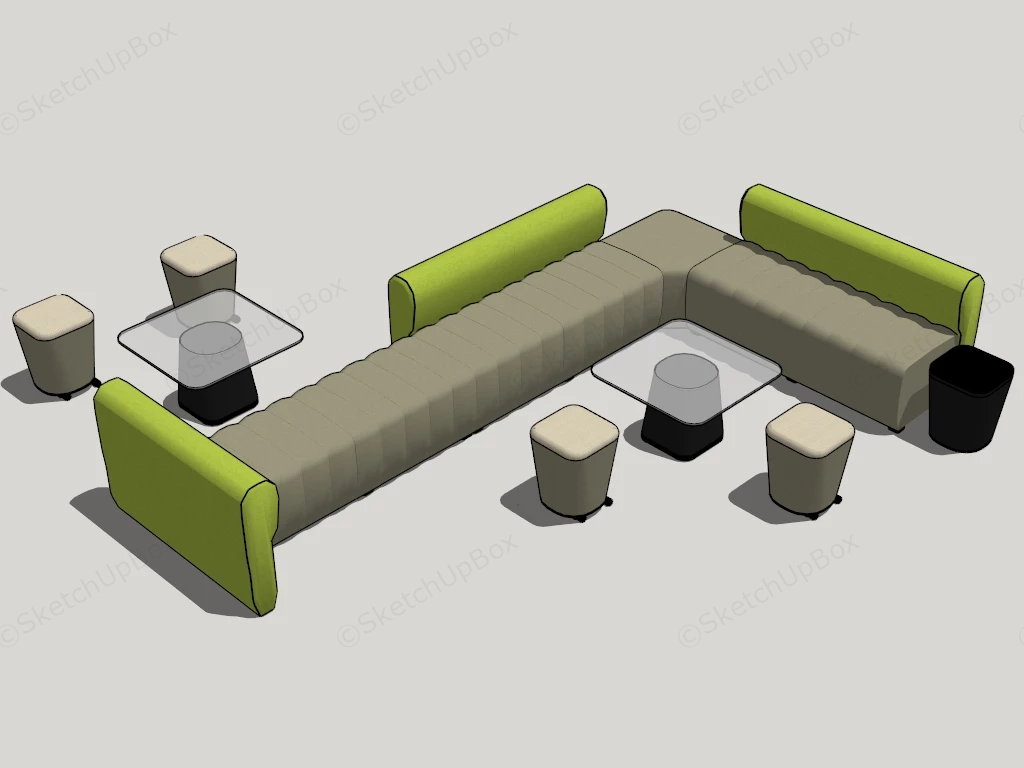 Office Reception Sofas sketchup model preview - SketchupBox