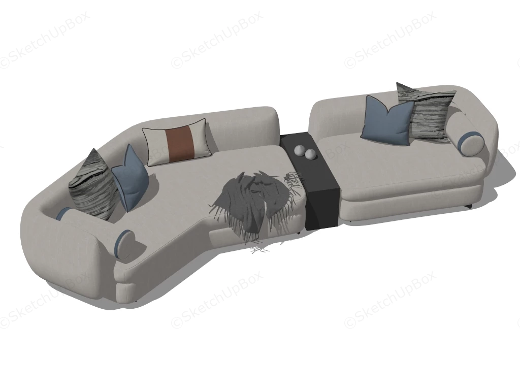 Modular Sectional Couch sketchup model preview - SketchupBox
