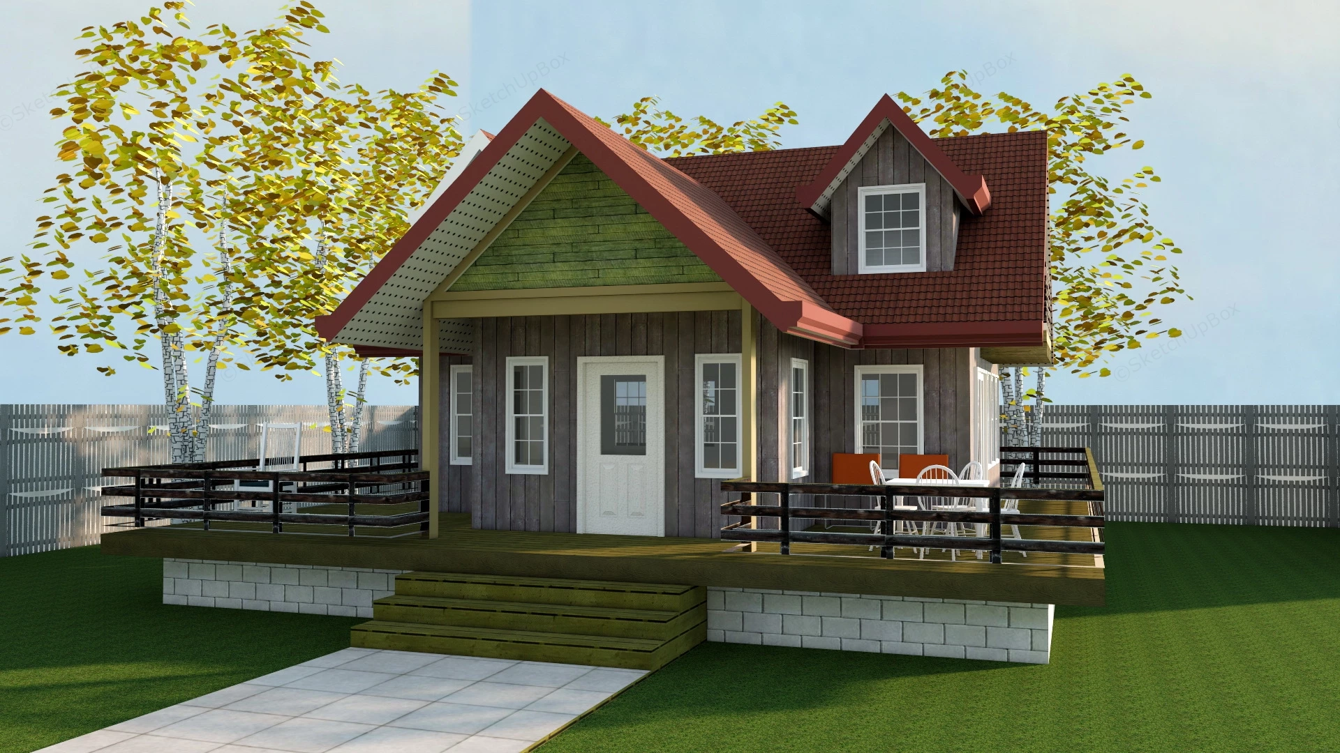 Rustic Farmhouse sketchup model preview - SketchupBox