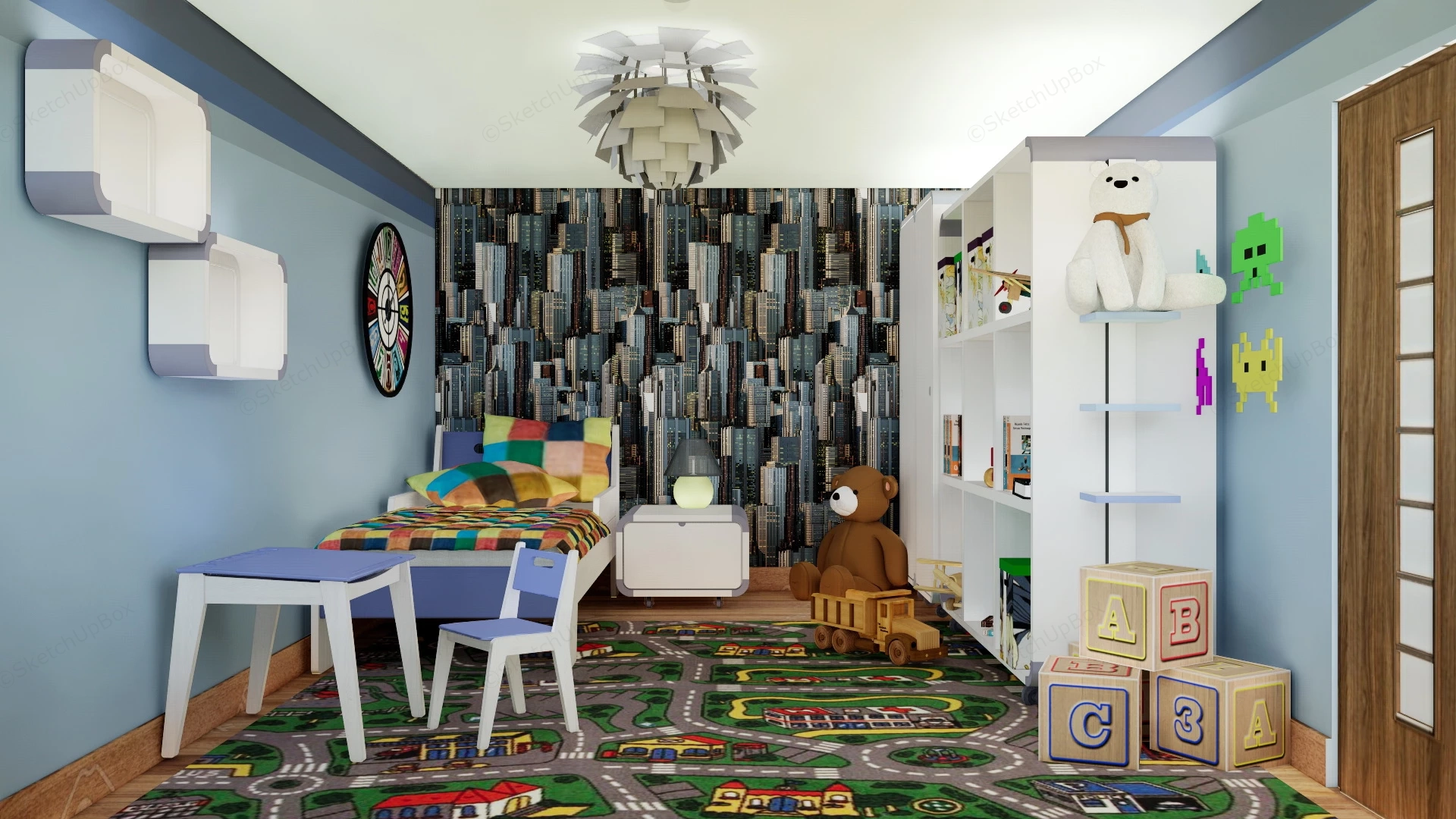 Toddler Boy Room Decorating Ideas sketchup model preview - SketchupBox