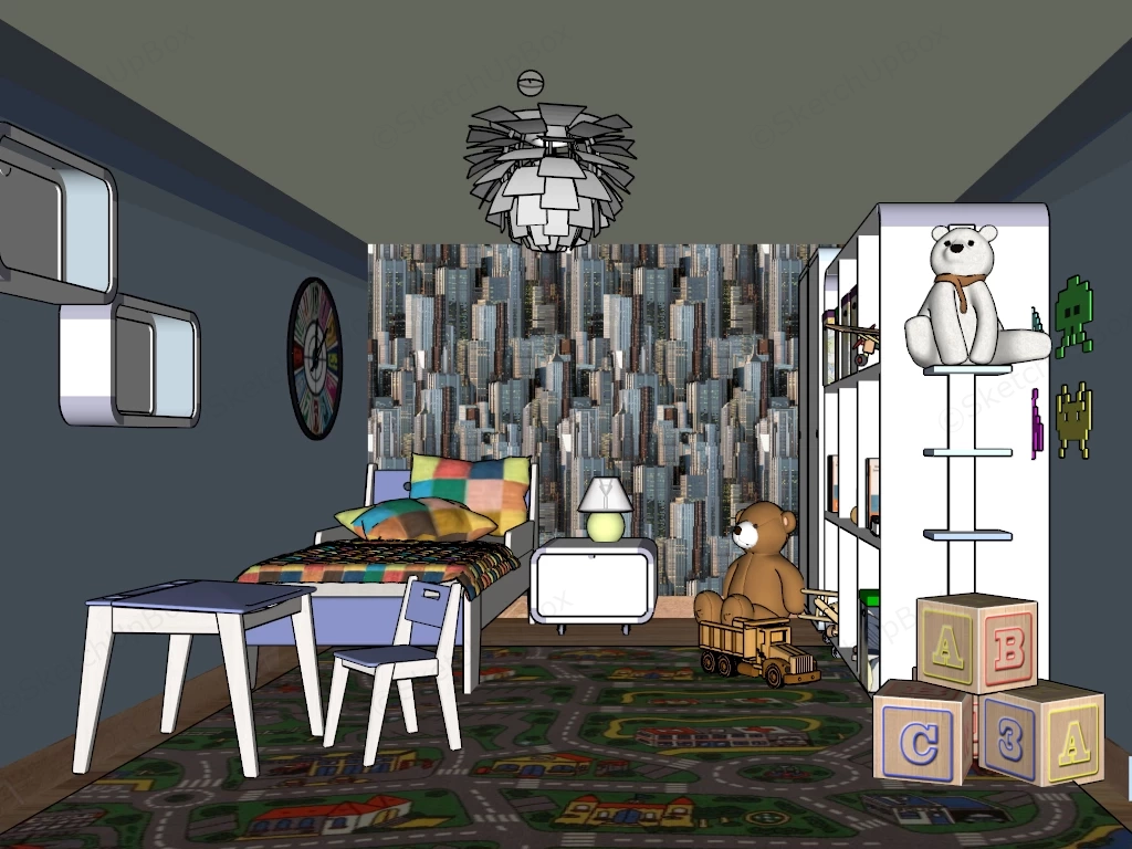 Toddler Boy Room Decorating Ideas sketchup model preview - SketchupBox