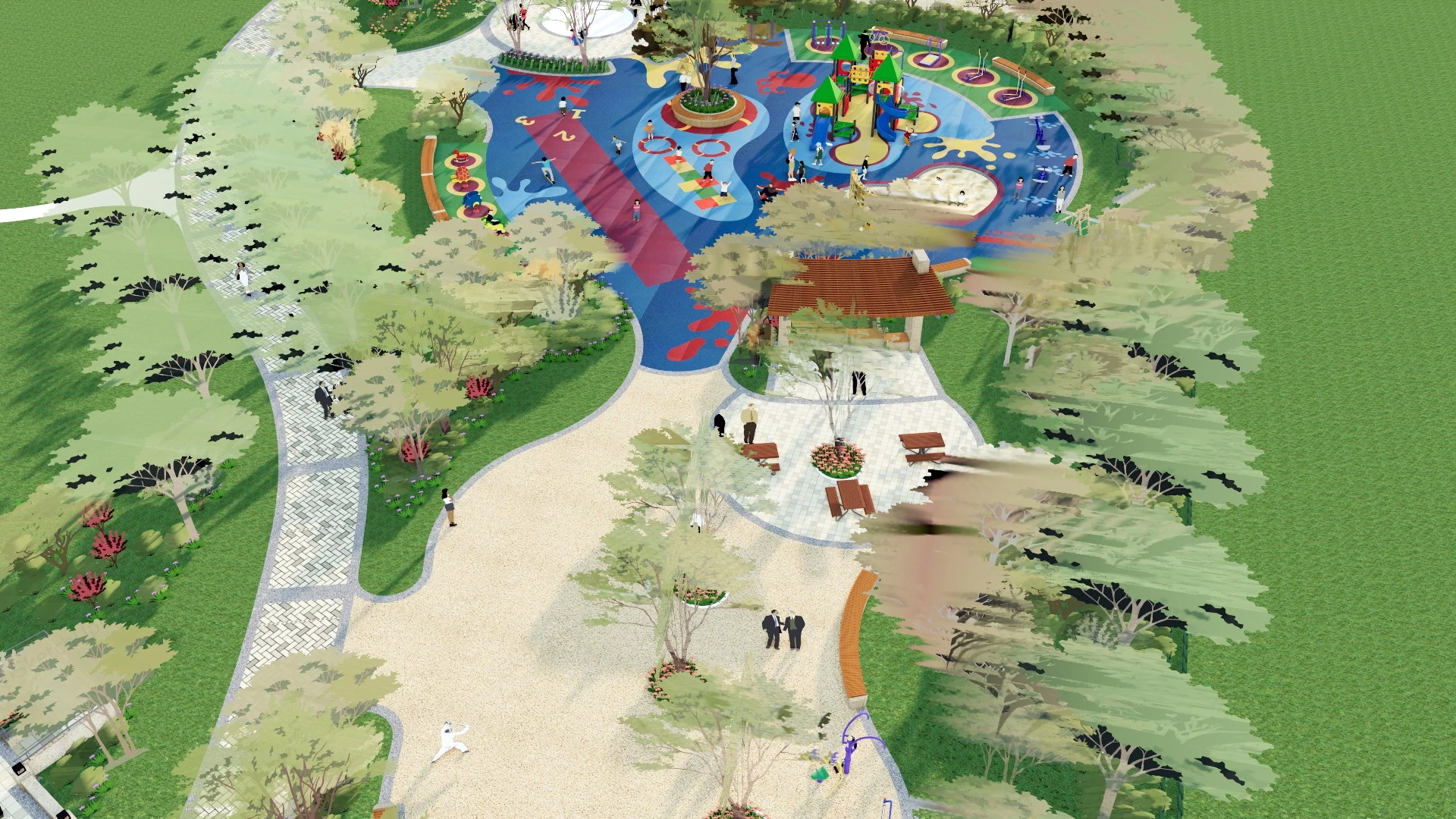 Community Park And Playground sketchup model preview - SketchupBox