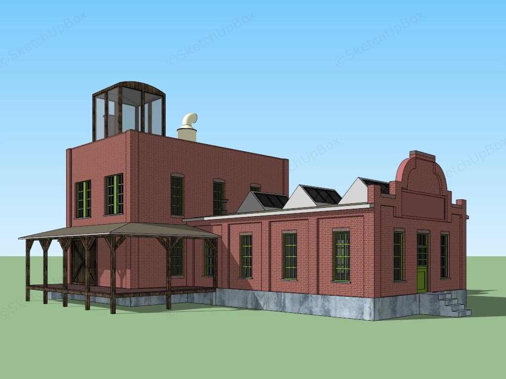 Small Brick Factory sketchup model preview - SketchupBox