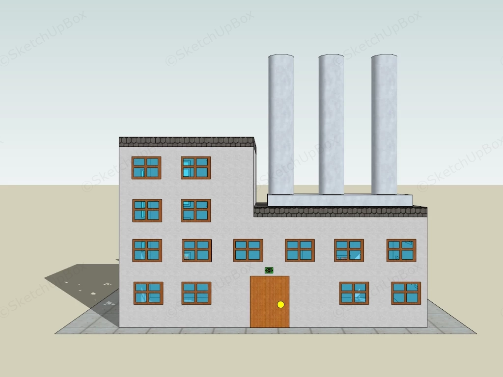 Small Old Factory sketchup model preview - SketchupBox