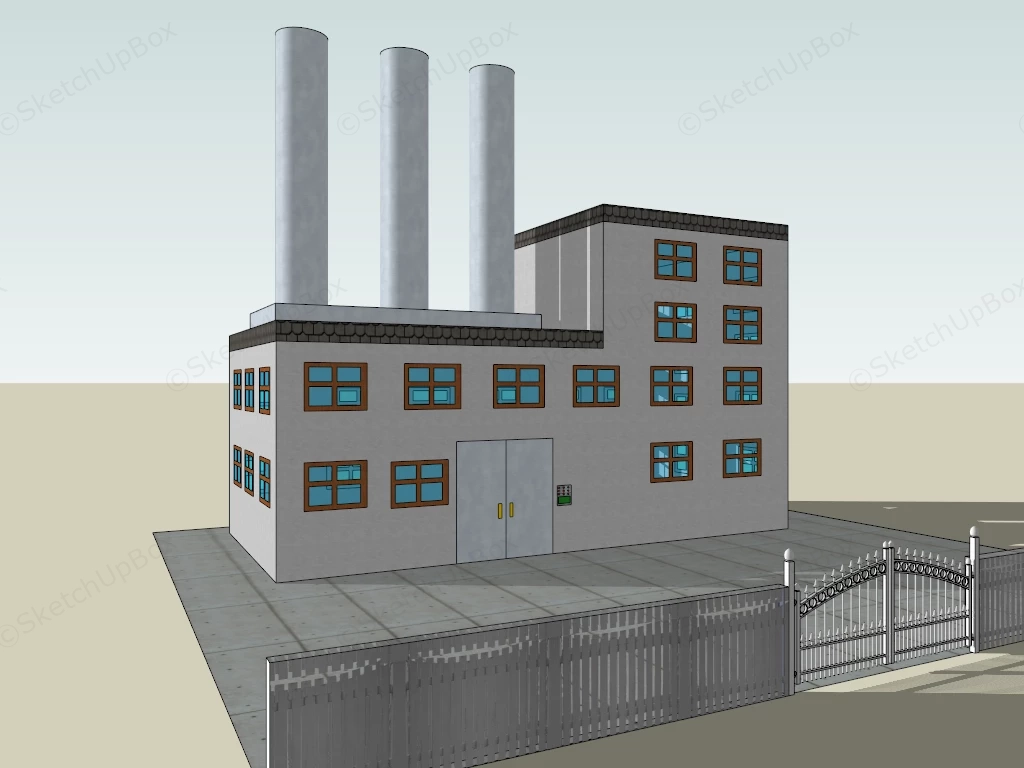 Small Old Factory sketchup model preview - SketchupBox