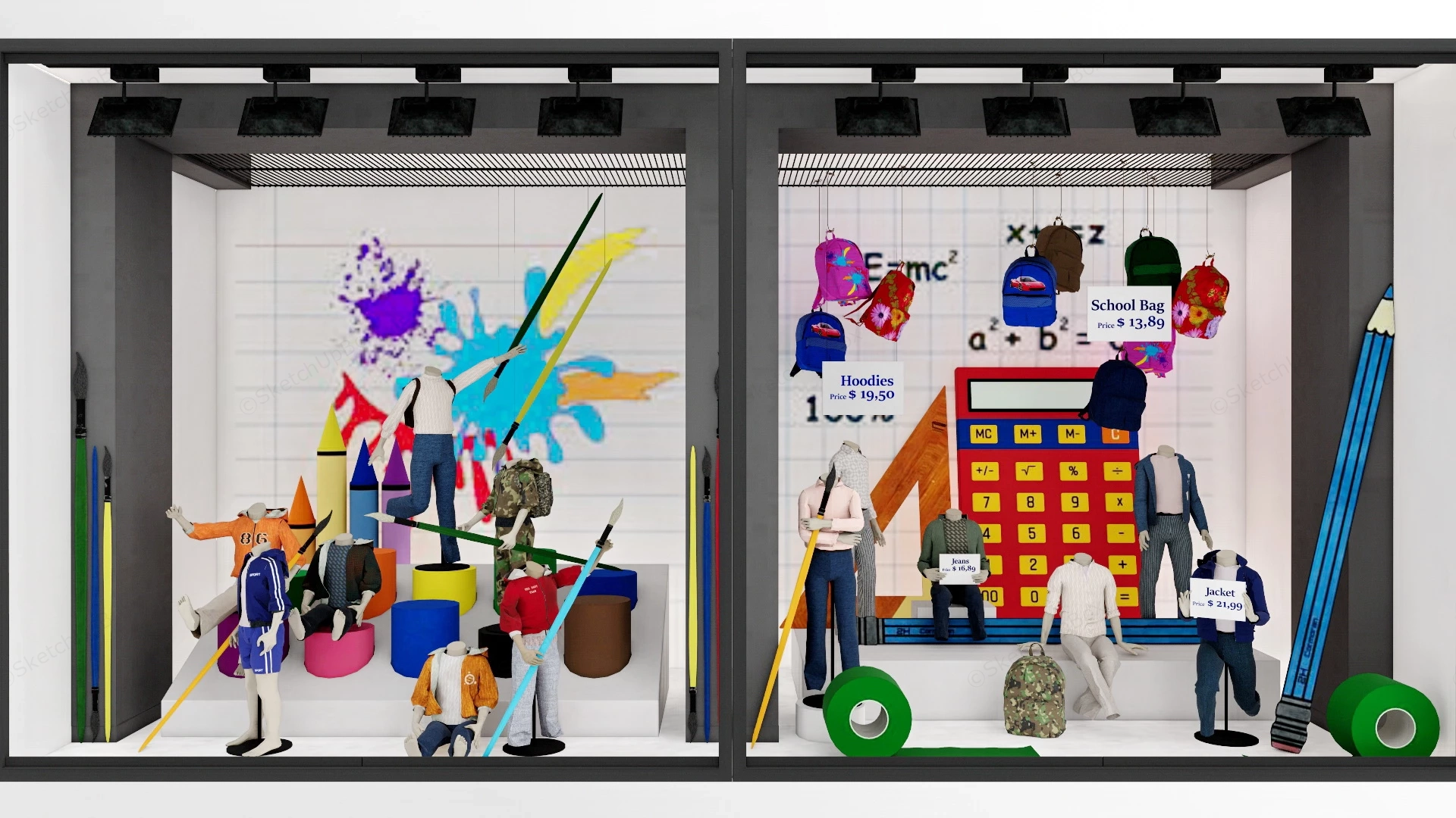 Back To School Window Display sketchup model preview - SketchupBox