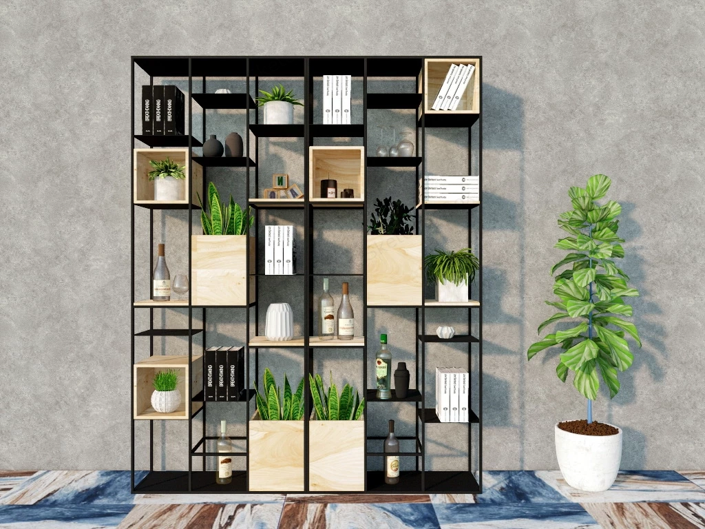 Industrial Design Bookshelf sketchup model preview - SketchupBox