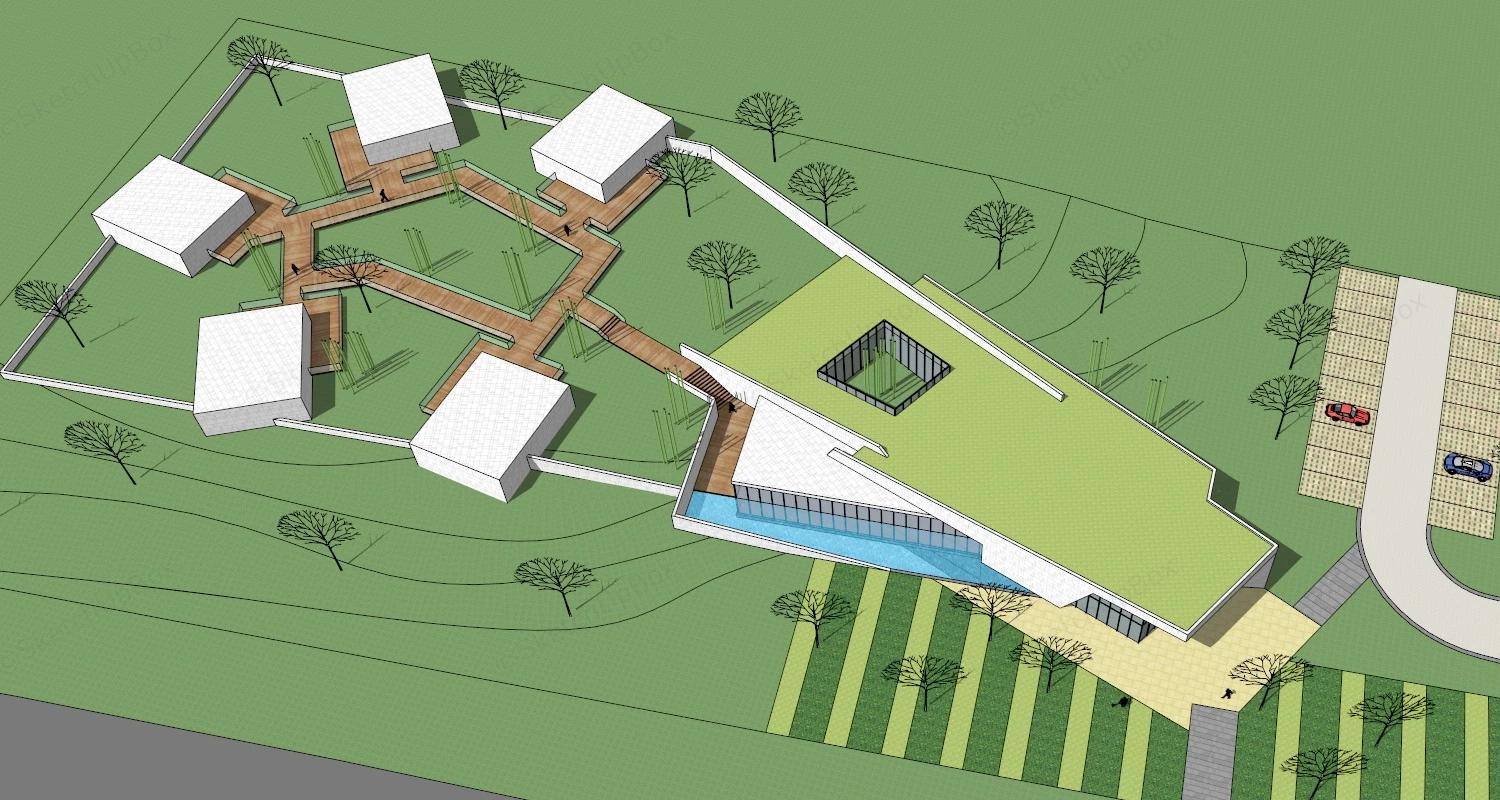 Urban Park Architecture sketchup model preview - SketchupBox