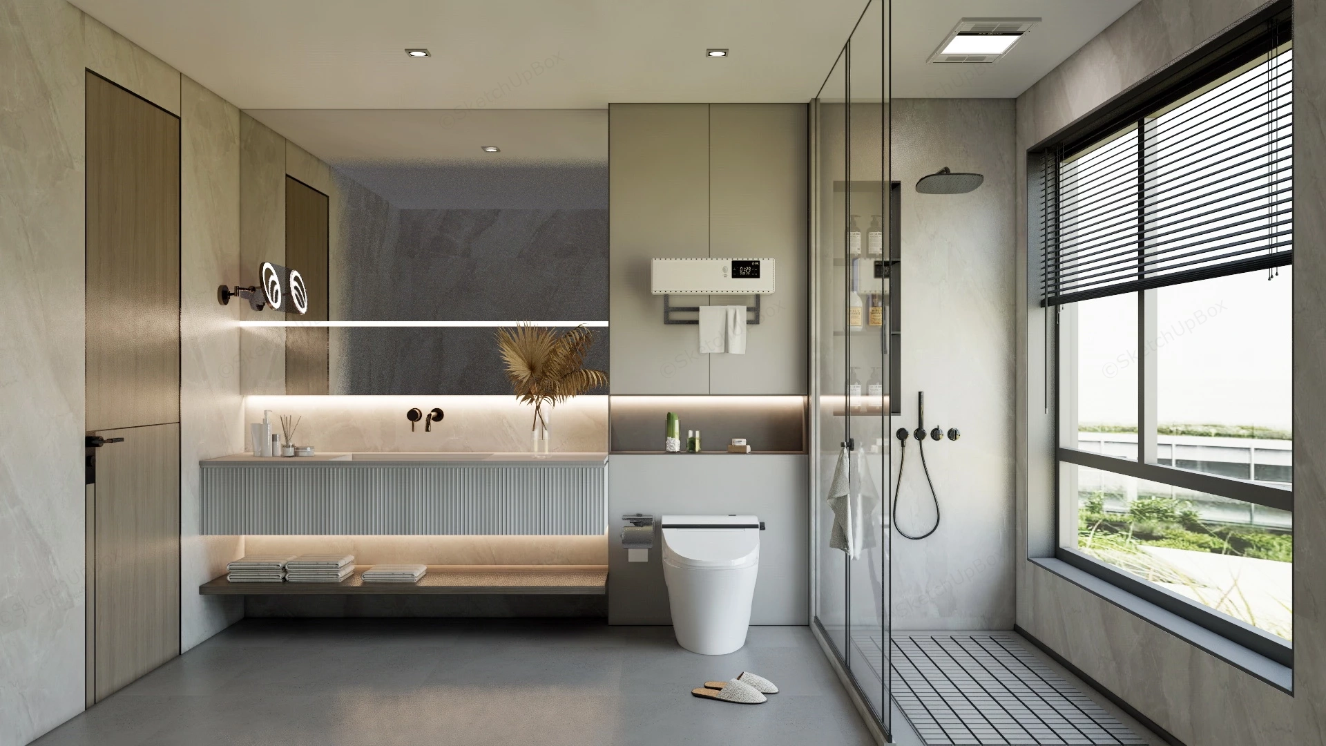 Minimalist Bathroom Design Idea sketchup model preview - SketchupBox