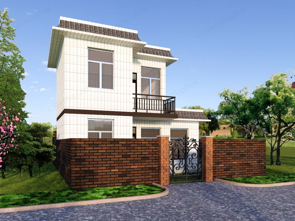 Modern Rural Country Home sketchup model preview - SketchupBox