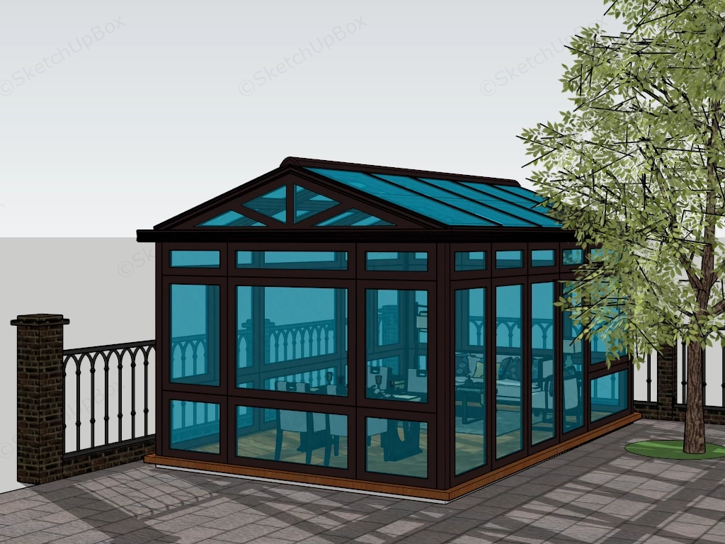 Enclosed Outdoor SunRoom sketchup model preview - SketchupBox