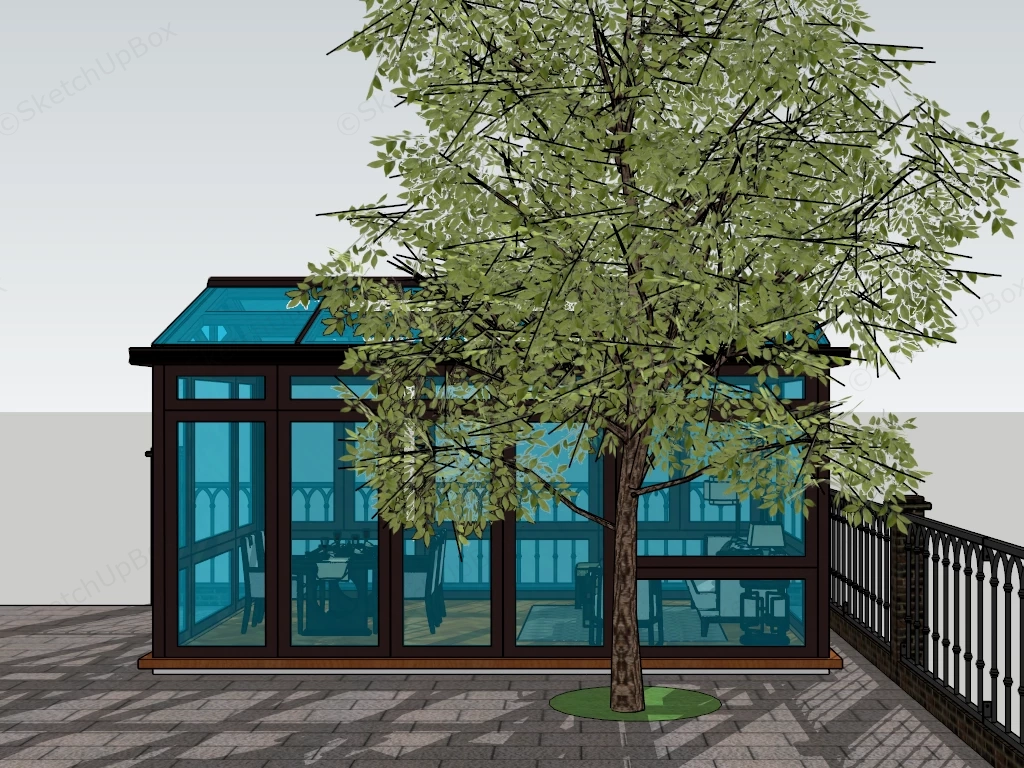 Enclosed Outdoor SunRoom sketchup model preview - SketchupBox