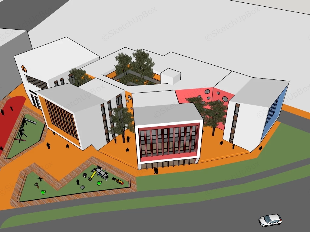 Greenland Kindergarten Buildings sketchup model preview - SketchupBox