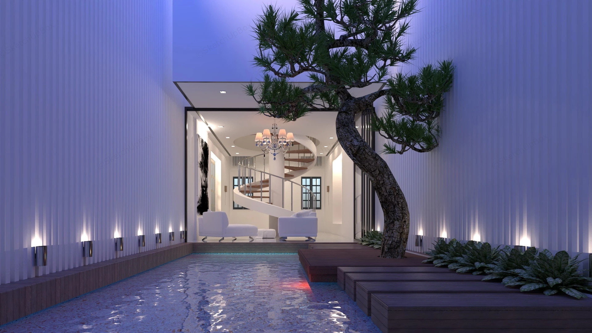 Swimming Pool Design sketchup model preview - SketchupBox